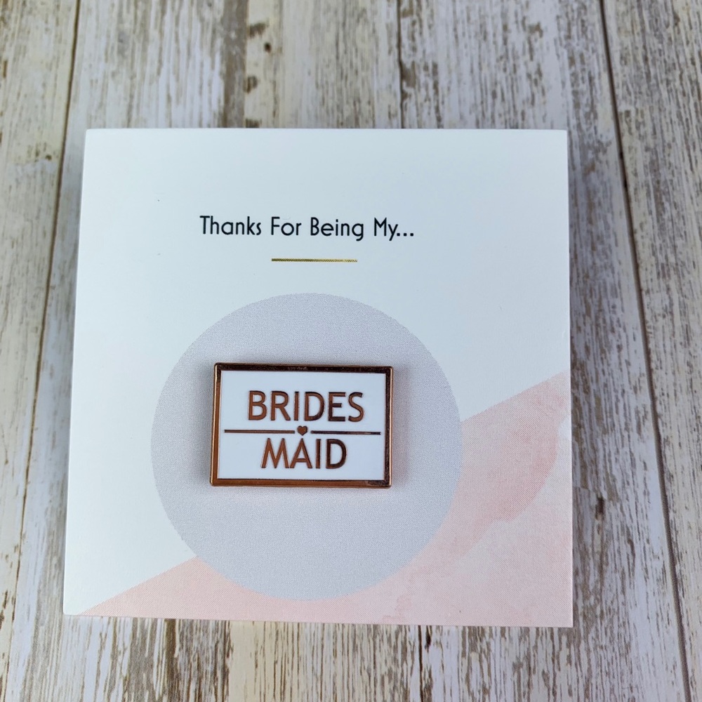 Brides Maid Enamel Rose Gold Pin